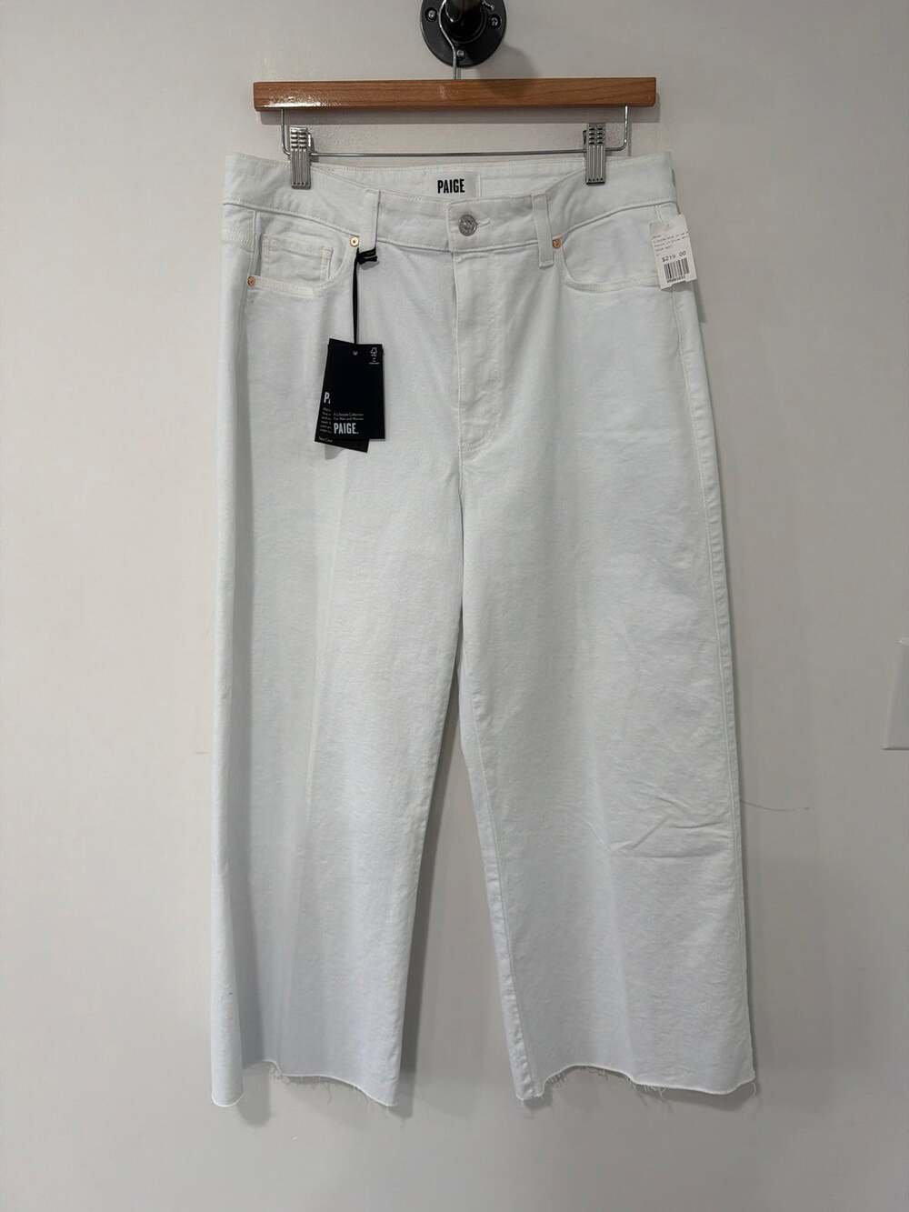 NWT Paige Anessa Raw Hem Jeans White Size 31